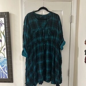 Green Plaid Dress Torrid Size 2